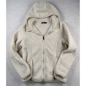 The North Face Girls M 10/12 Cream Sherpa Hooded Fleece Jacket NF0A5AAY
